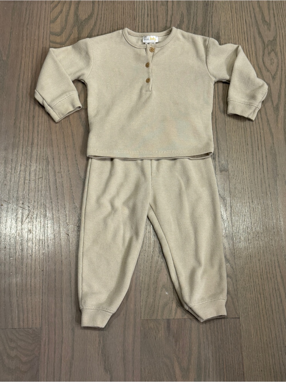 Bloomie’s Baby Neutral Cream Waffle Matching Set